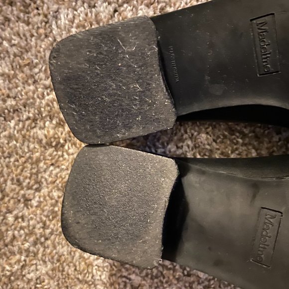 Madeline Soft Black Leather Chunk 2" Heal slip on. Size 8.5 M - Picture 5 of 7